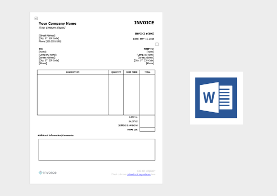 simple invoice receipt template word