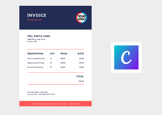 USA Hermes invoice template in Word and PDF format, fully  Invoice  template, English writing skills, Statement template