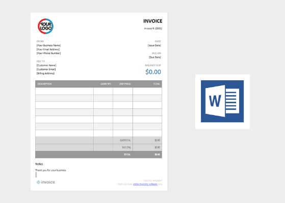 Download Free Invoice Templates For Word Excel Canva